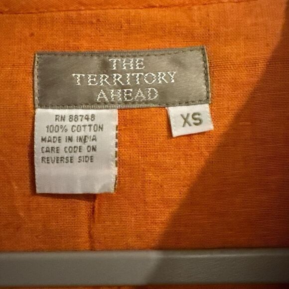 The Territory Ahead Women's Quilted Pieced Aztec Boxy Jacket Brown Orange XS - Picture 2 of 7